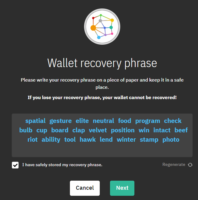 عبارت بازیابی کیف پول Coinomi