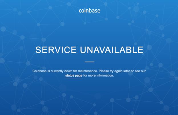 Poruka zastoja Coinbase