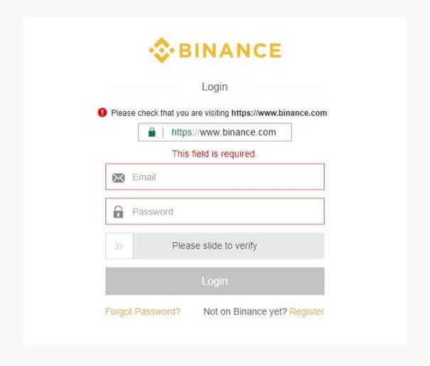 Prijava na Binance račun