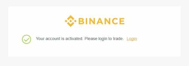 Binance aktiviran