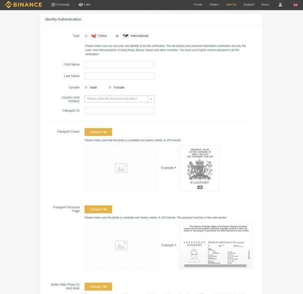 Postavljanje računa Binance