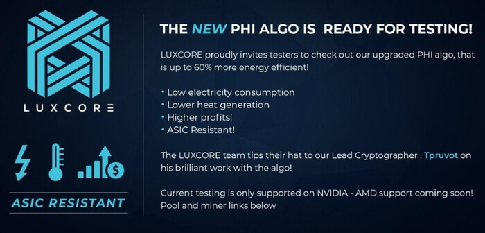 Algorithme Phi2 Luxcoin