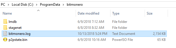 αρχείο σφάλματος bitmonero.log